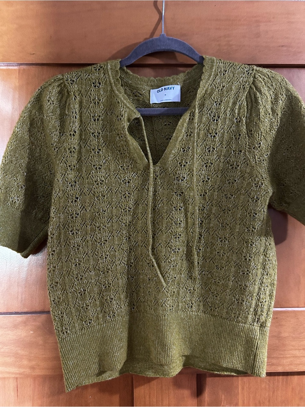 Moss green scalloped sweater